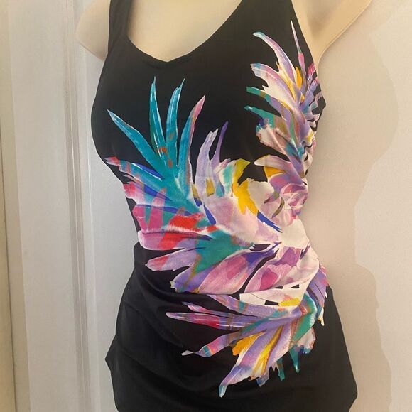 New Kim Gravel Swimsuits For All Sarong Front Swimsuit Maui Sz 12 - Picture 3 of 5
